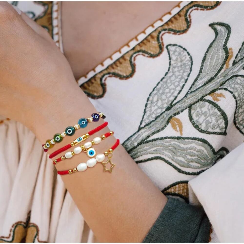 Set of Four Style knitting Rope Clay Knitting Women's Bracelets. Adjustable